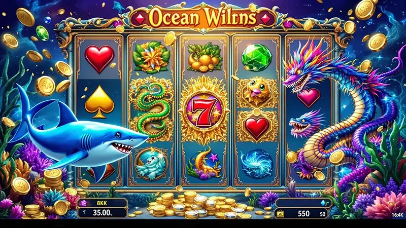 Suasana visual arcade bawah laut untuk permainan tembak ikan NEON4D
